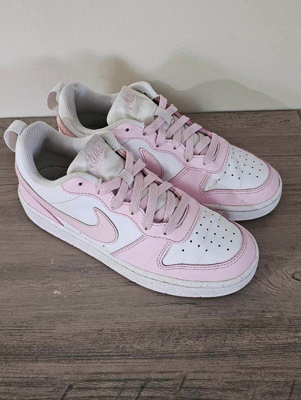 Nike Kids' Court Borough Low Recraft Big Girl Pink White Sneakers 4.5 Y